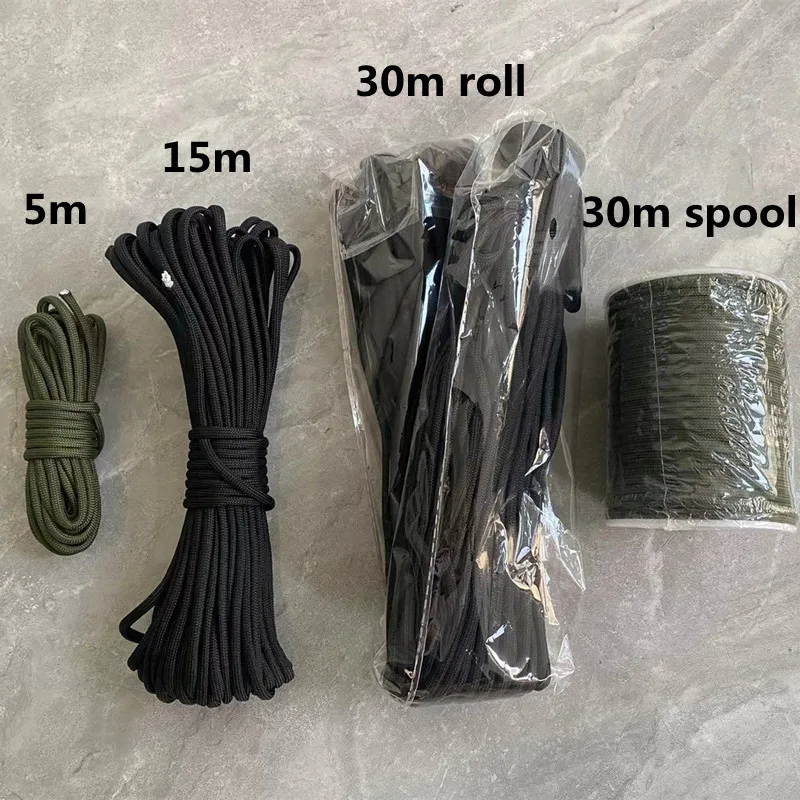 5M/15M/30M 7-Core 550 Paracord 4mm Parachute Cord Outdoor Camping survival Rope kit Umbrella Tent Lanyard Strap Clothesline thumbnail 5