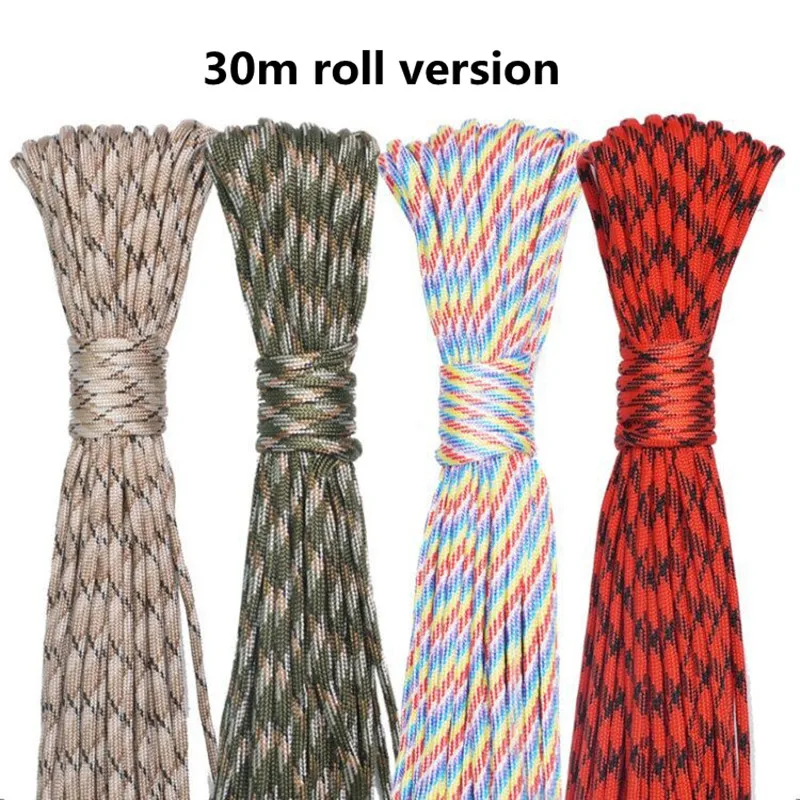 5M/15M/30M 7-Core 550 Paracord 4mm Parachute Cord Outdoor Camping survival Rope kit Umbrella Tent Lanyard Strap Clothesline thumbnail 4