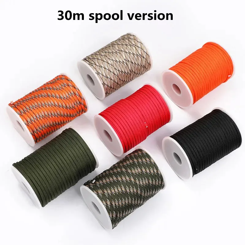 5M/15M/30M 7-Core 550 Paracord 4mm Parachute Cord Outdoor Camping survival Rope kit Umbrella Tent Lanyard Strap Clothesline thumbnail 6