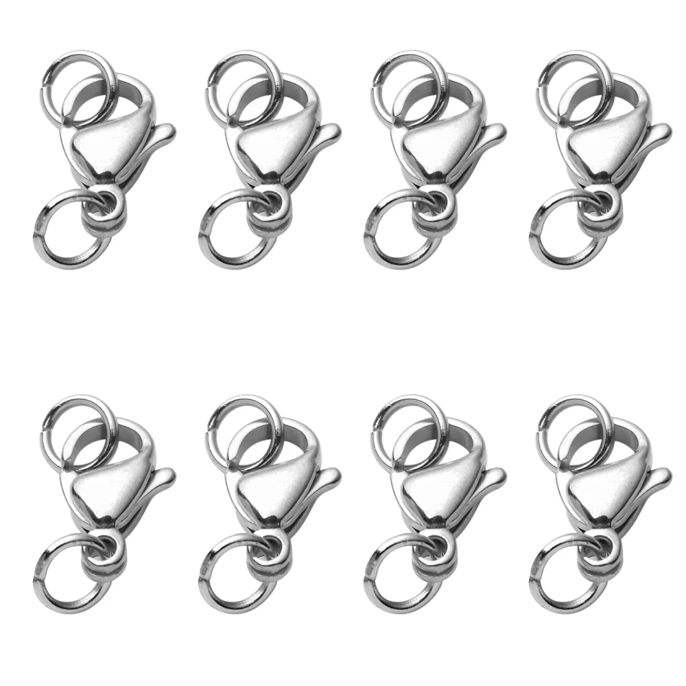 20-40pcs Gold Stainless Steel Lobster Clasps Hooks Connectors Jump Rings For Bracelet Necklace Chain DIY Jewelry Making Findings thumbnail 3
