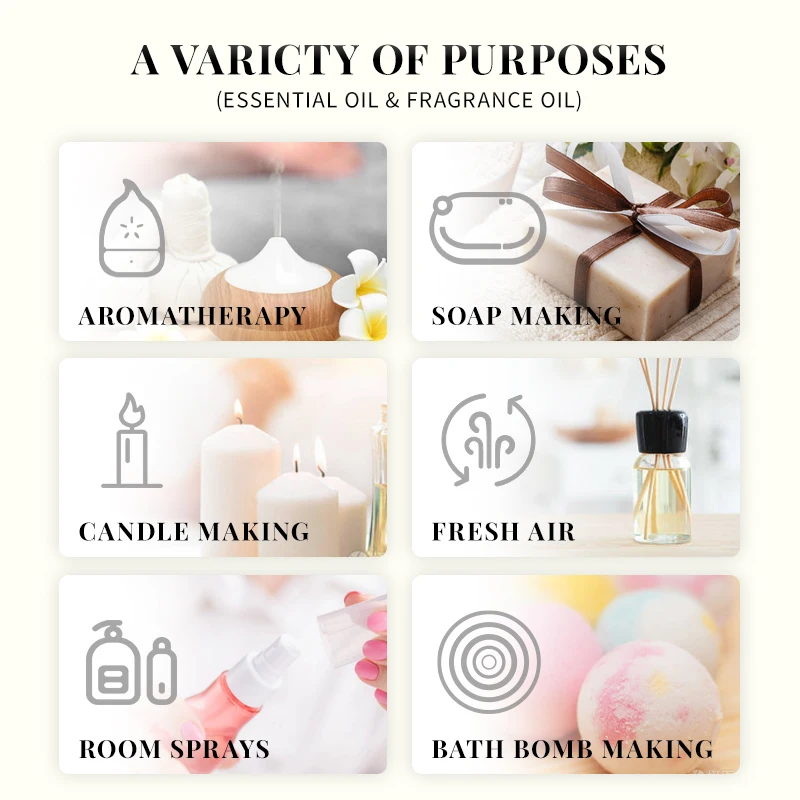 EVOKE OCCU100ML Essential Oils, Lavender Vanilla Eucalyptus Jasmine Rose Mint Oil for Diffuser, Humidifier, Scented Candle, Soap thumbnail 3