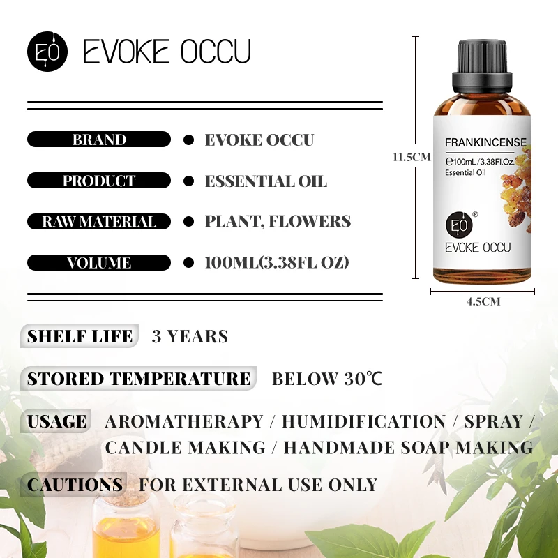 EVOKE OCCU100ML Essential Oils, Lavender Vanilla Eucalyptus Jasmine Rose Mint Oil for Diffuser, Humidifier, Scented Candle, Soap thumbnail 2