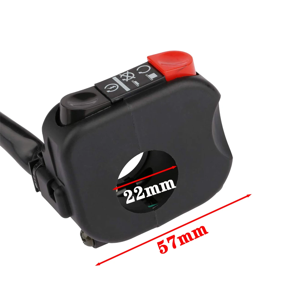 22mm Motorcycle Switch Handlebar Switch Starter/Kill Push Button Switch for ATV Scooter Pit Dirt Bike 7/8inch Handlebar thumbnail 2