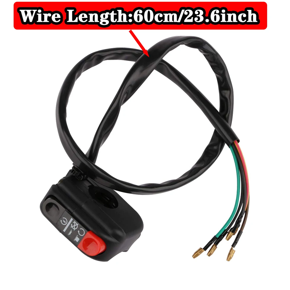 22mm Motorcycle Switch Handlebar Switch Starter/Kill Push Button Switch for ATV Scooter Pit Dirt Bike 7/8inch Handlebar thumbnail 3