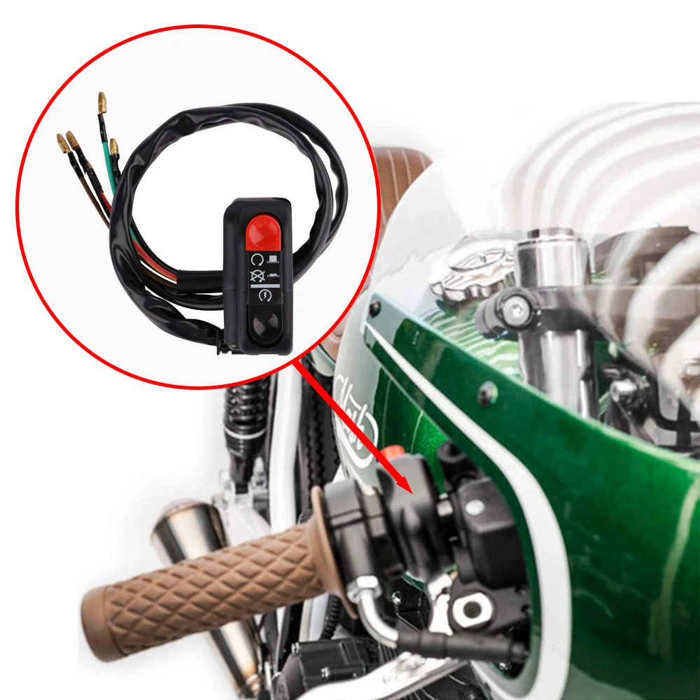 22mm Motorcycle Switch Handlebar Switch Starter/Kill Push Button Switch for ATV Scooter Pit Dirt Bike 7/8inch Handlebar thumbnail 6