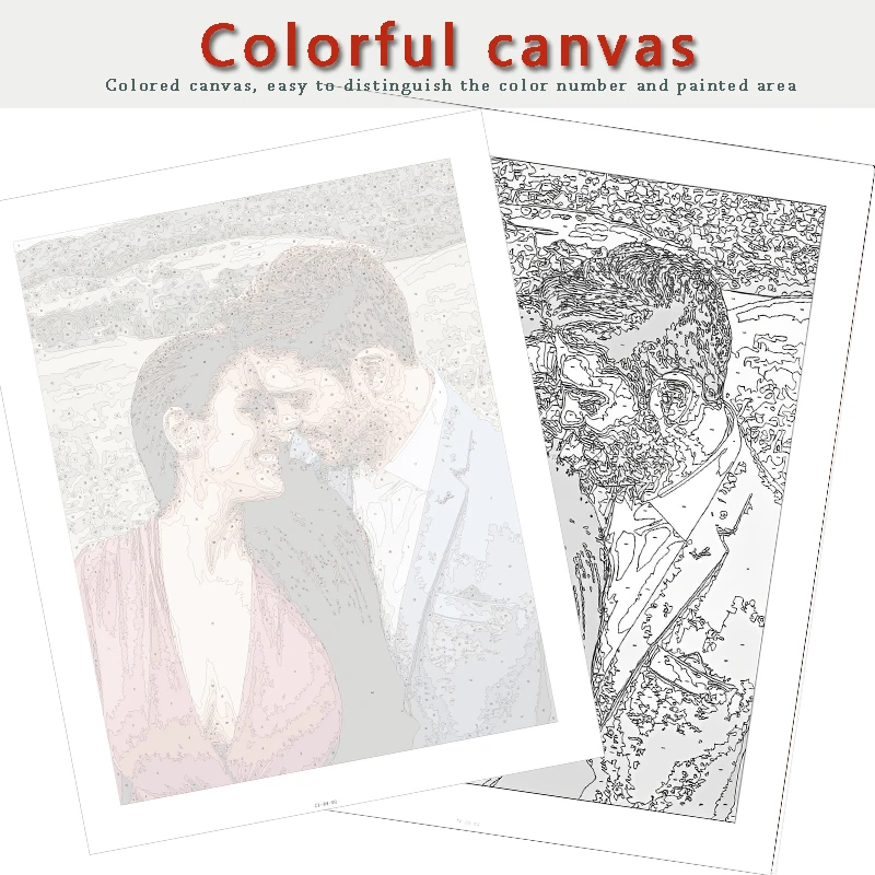 24/36/48 Color Personalised Paint By Numbers Photo Custom DIY Oil Painting By Number Picture Canvas Portrait Family Children thumbnail 2