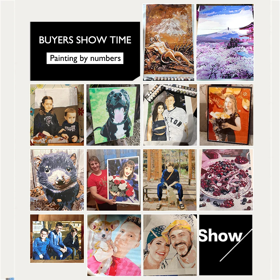 24/36/48 Color Personalised Paint By Numbers Photo Custom DIY Oil Painting By Number Picture Canvas Portrait Family Children thumbnail 5
