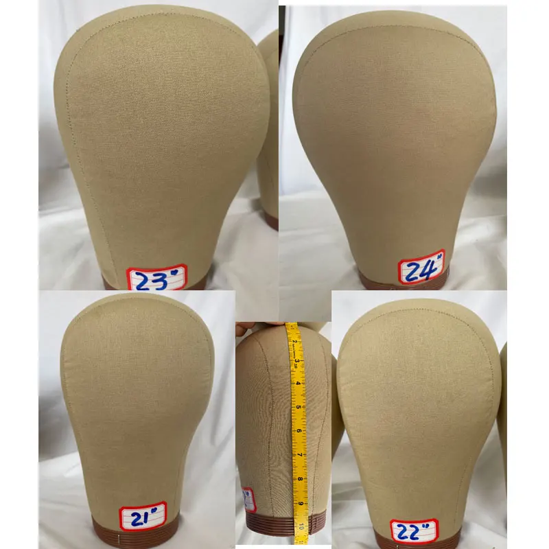 21''-24''Wig Head Cork Canvas Block Head Mannequin Head  for Making Wigs,Training, Display – Wig Head Stand thumbnail 6
