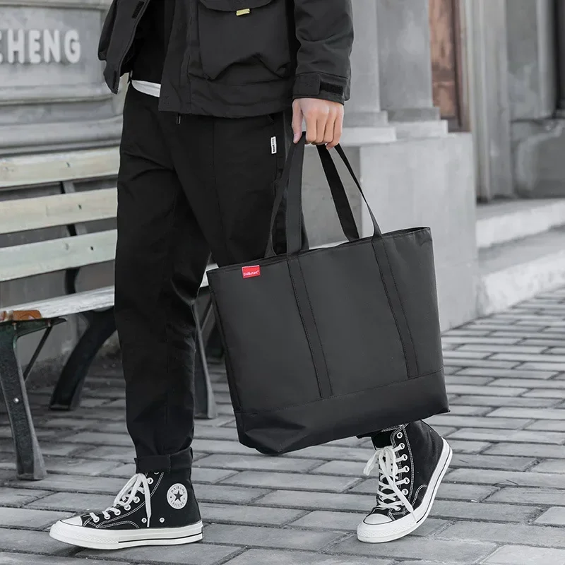 Men's Handbag Japanese Tote Oxford Cloth Fashion Shoulder Bags for Man 2026 Luxury Designer Large Student Black Male Casual Hand
