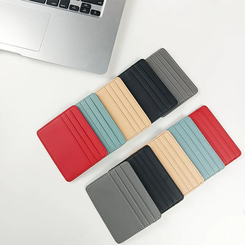 PU Leather ID Card Case - Slim Multi-Slot Holder for Bank/Credit Cards thumbnail 3