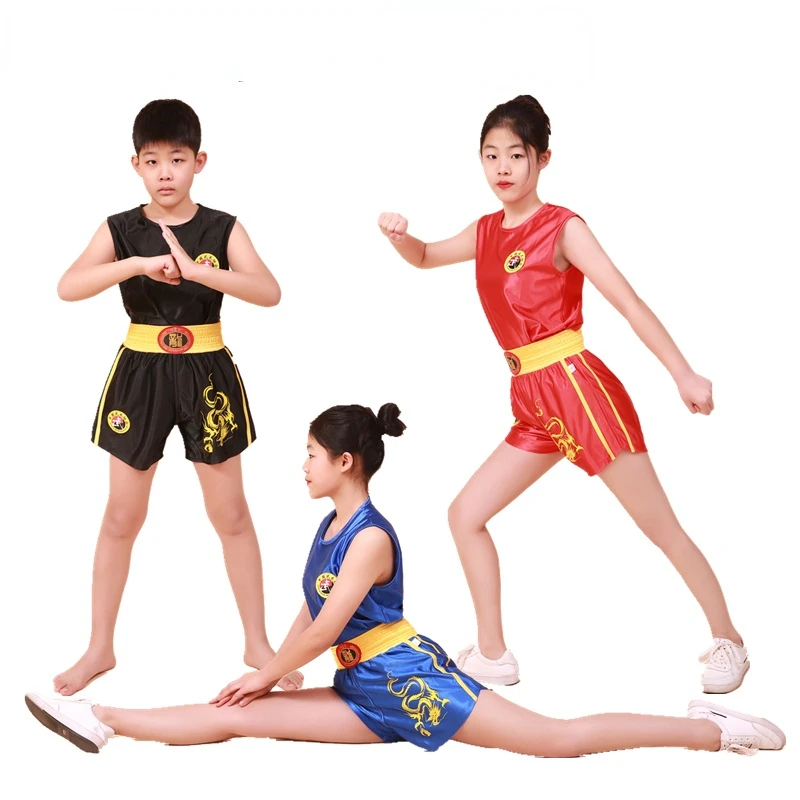Unisex Boxing Uniform Sanda Suit Kongfu Uniform Wushu Clothing Martial Arts Performance Costume for Children Adult thumbnail 2