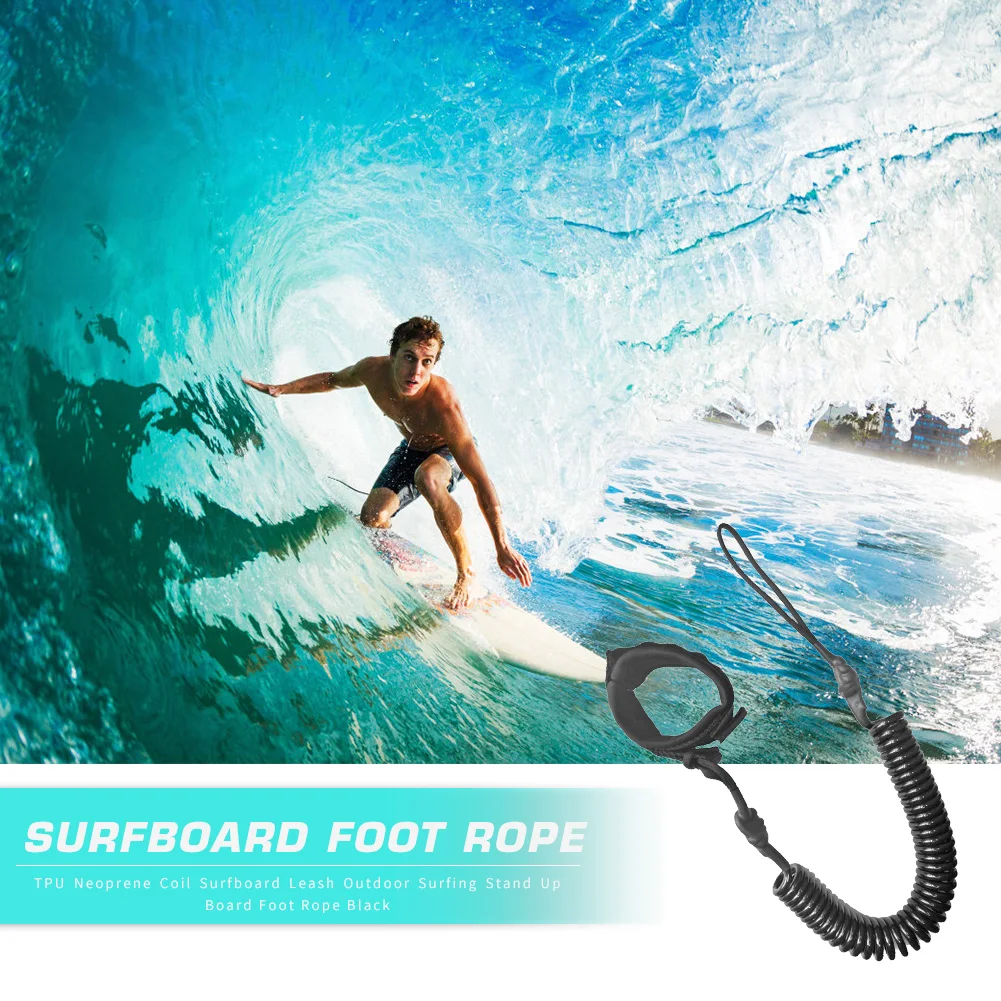 Surf Sup 10 Feet Ankle Leash Surfing Elastic Coiled Stand UP Paddle Board Leg Rope Surfboard Ankle Leash thumbnail 4