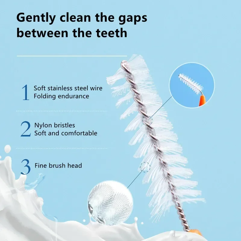 30/60Pcs 0.6-1.2mm Interdental Brushes Health Care Teeth Push-Pull Brush Removes Food Plaque Whitening Cleaner Oral Hygiene Tool thumbnail 2