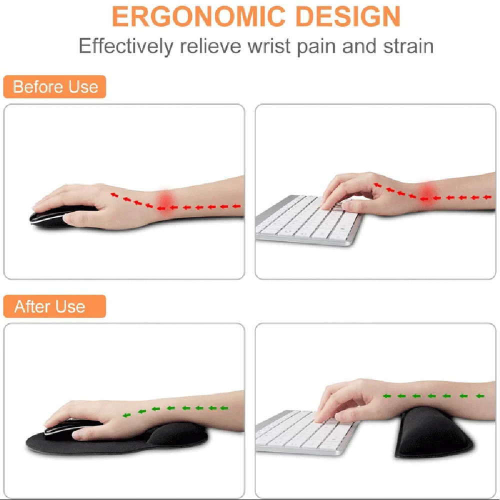 Mouse Pad Memory Foam Mouse Mat Keyboard MousePad Set Ergonomic Wrist Pad Mice Mat ,For Office Computer Laptop moise pad thumbnail 2
