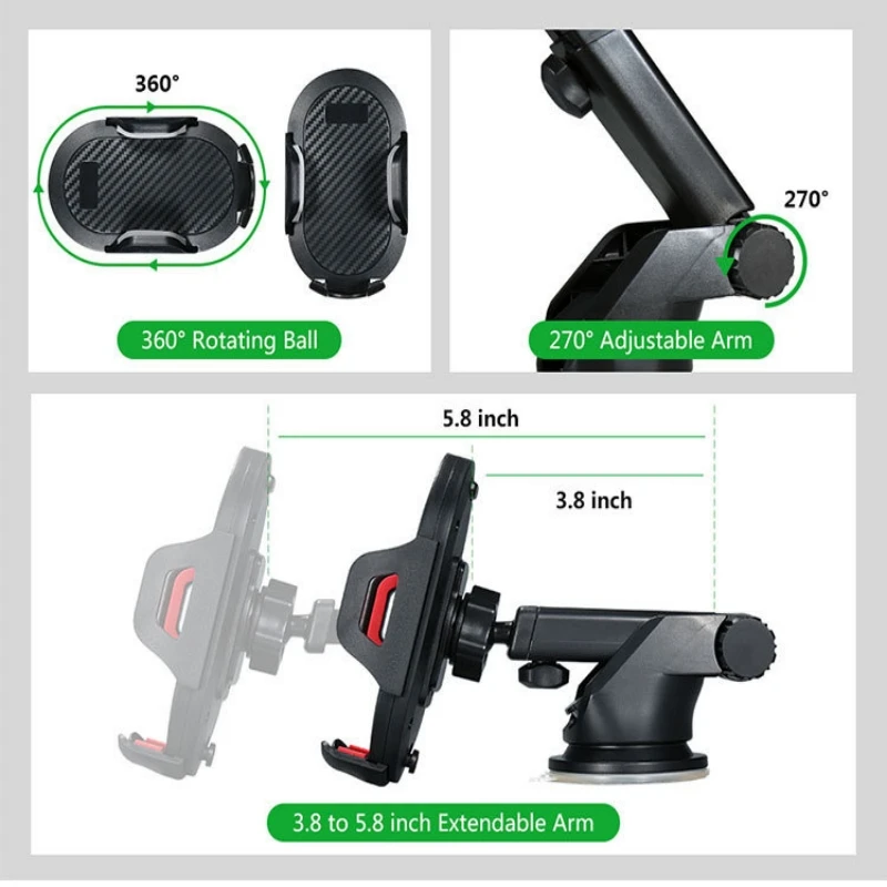 Sucker Car Phone Holder Mount Stand GPS Telefon Mobile Cell Support For iPhone 13 12 11 Pro Max X 7 8 Xiaomi Huawei Samsung thumbnail 6