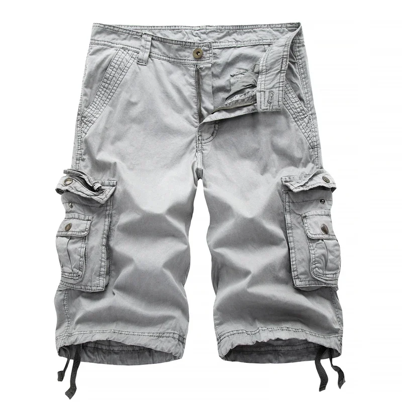 Cotton Cargo Shorts Men  Summer Men Army Military Tactical Homme Shorts Male Casual Streetwear Multi-Pocket Cargo Shorts thumbnail 4