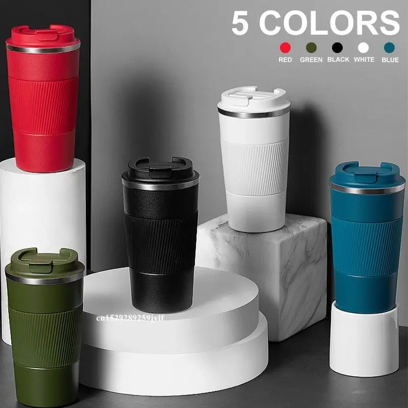 380ml 510ml Stainless Steel Coffee Cup Thermal Mug Garrafa Termica Cafe Copo Termico Caneca Non-slip Travel Car Insulated Bottle thumbnail 2
