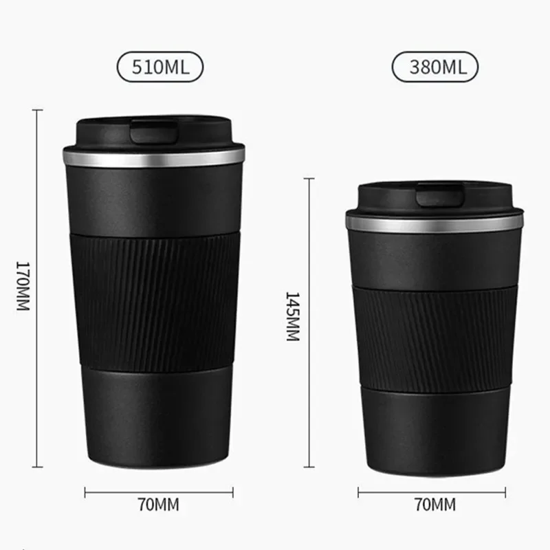 380ml 510ml Stainless Steel Coffee Cup Thermal Mug Garrafa Termica Cafe Copo Termico Caneca Non-slip Travel Car Insulated Bottle thumbnail 3