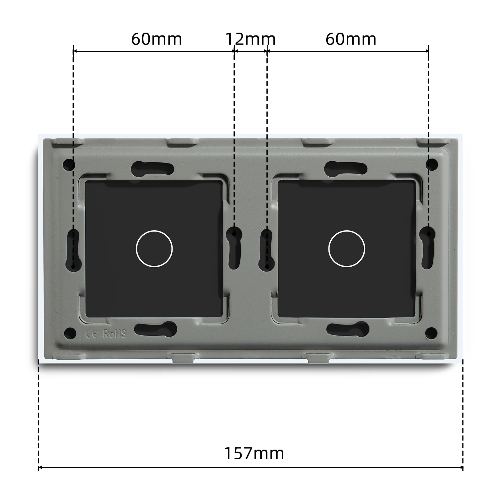 BSEED Wall Light Touch Switch 1/2/3Gang 1/2Way LED Dimmer Function Parts Glass Panels Frame EU 16A Power Sockets DIY Parts Only thumbnail 5