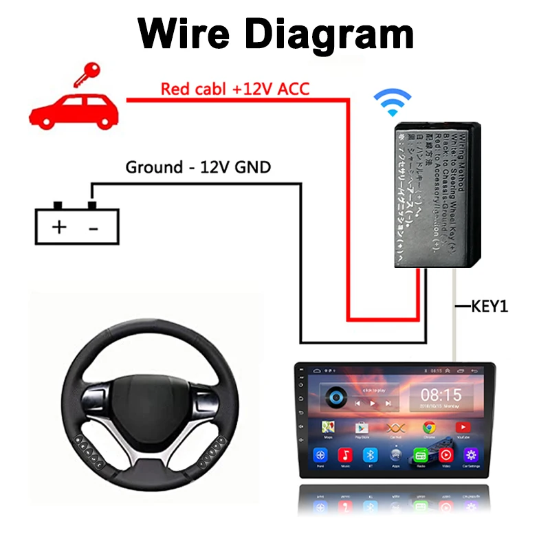10 Keys Wireless Steering Wheel Remote Control Multi-function Android Universal Bluetooth  For Car Radio DVD GPS Multimedia thumbnail 4