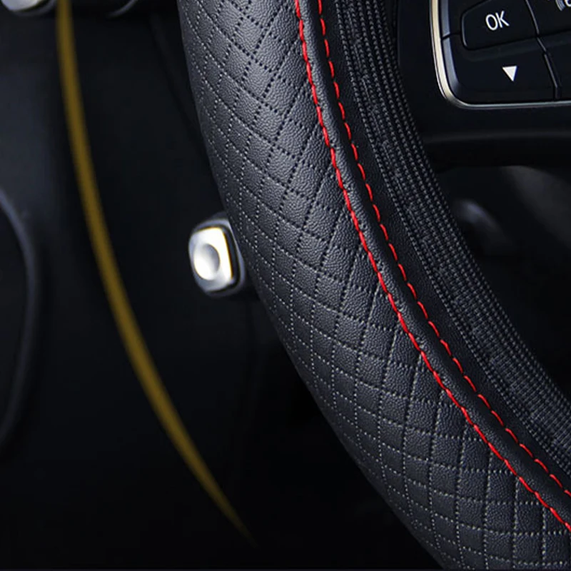 Universal Car Steering Wheel Cover Microfiber Leather Protection Cover Anti Slip Breathable for 37-39cm Steering Wheel Protector thumbnail 2