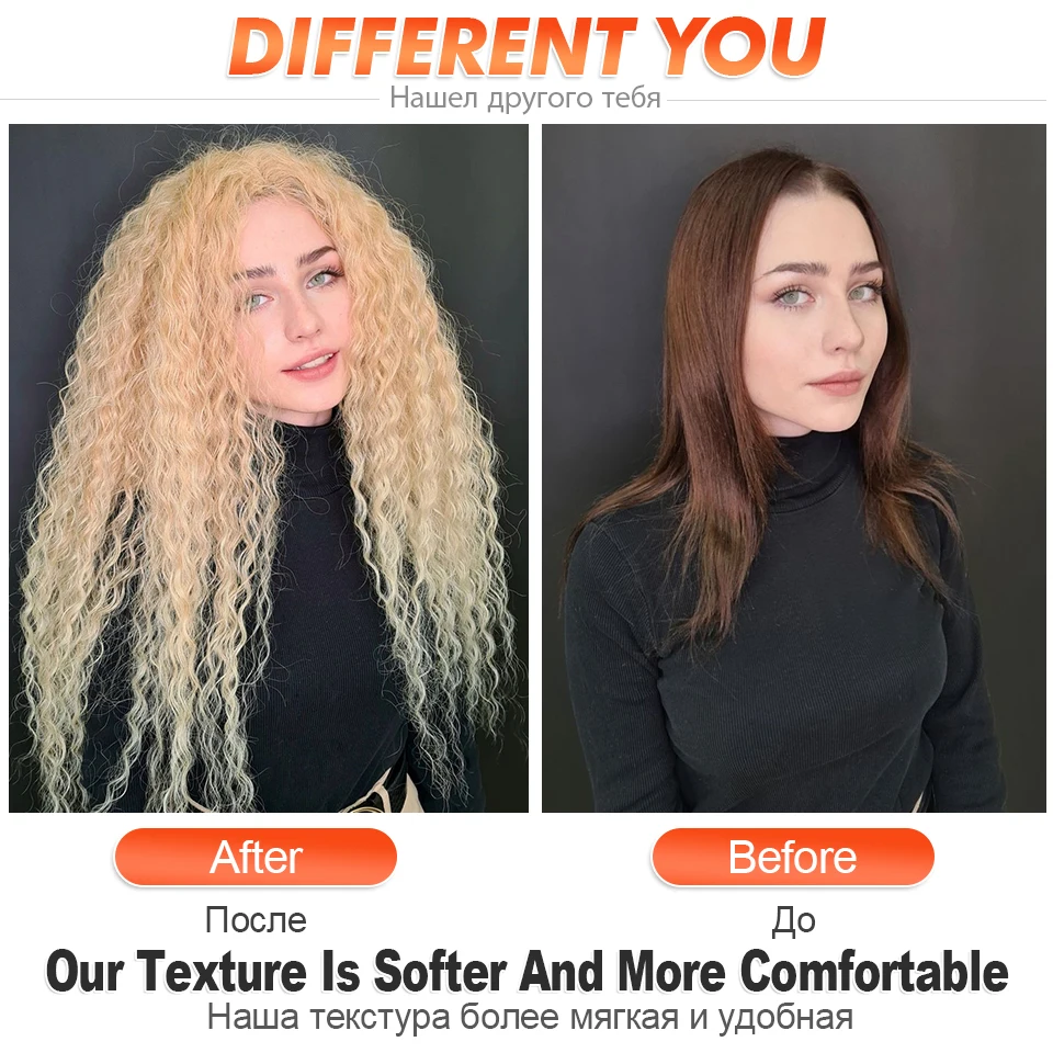 Ariel Curl Hair Water Wave Twist Crochet Hair Synthetic Crochet Braids Ombre Blonde Afro Curls Deep Wave Braiding Hair Extension thumbnail 4