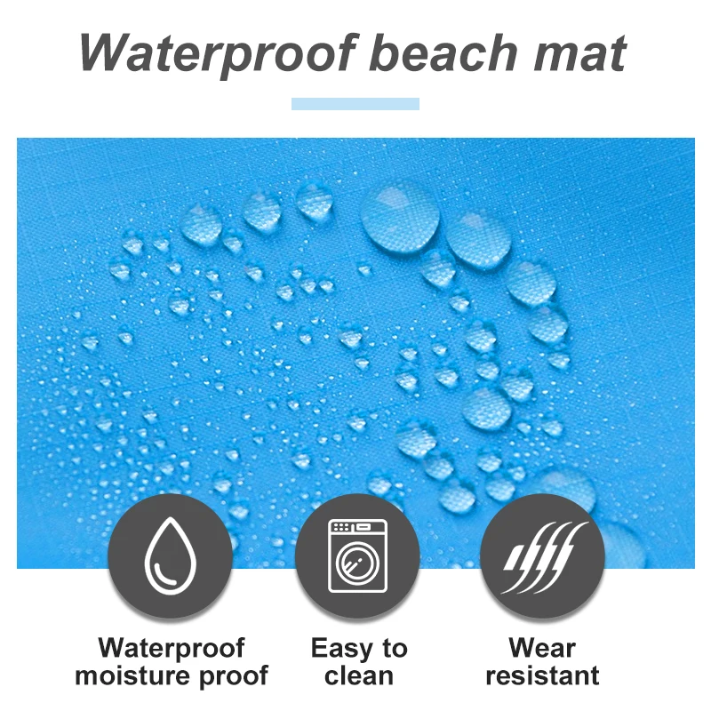 2x2.1m Outdoor Camping Mat  Folding Waterproof Pocket Beach Blanket Mattress Portable Lightweight Mat Picnic Mat Sand Beach Mat thumbnail 2