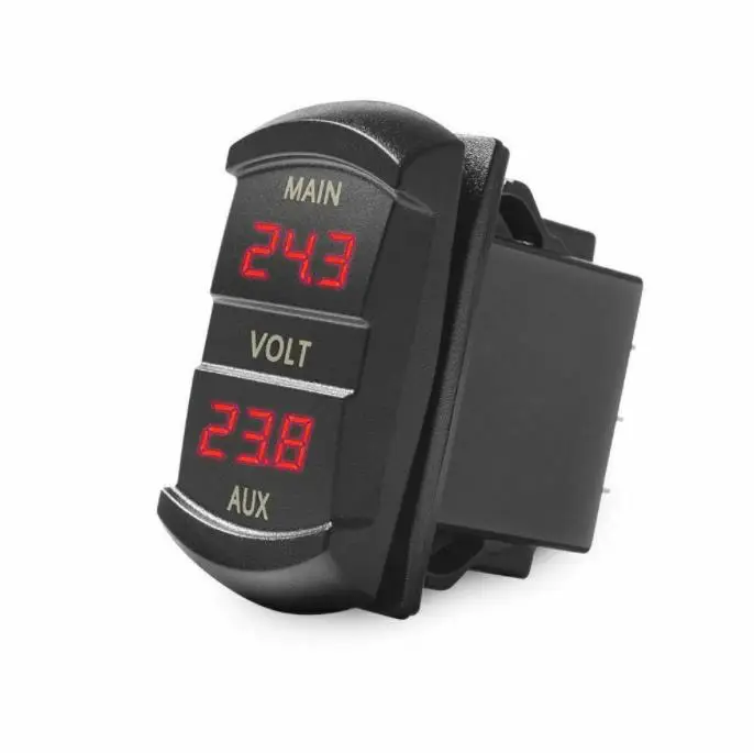 12-24V Car Boat Motorcycle LED Digital Dual Volt Meters AUX Main Battery Monitor Voltage Gauge Auto Panel Voltmeter Tester