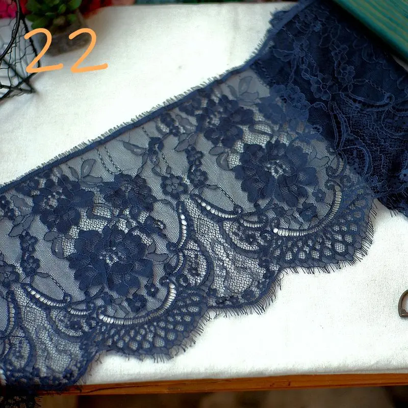 3Meters price French chantilly lace Floral embroidered lace trim with scallop eyelash Lace Dress DIY Sewing lace thumbnail 4