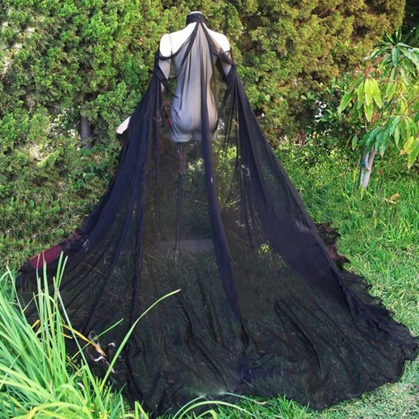 chiffon Cape Wedding Jacket Bride Warps Evening Dress Coat Women Bolero For Wedding  accessories Bride cloak Cape dress thumbnail 2