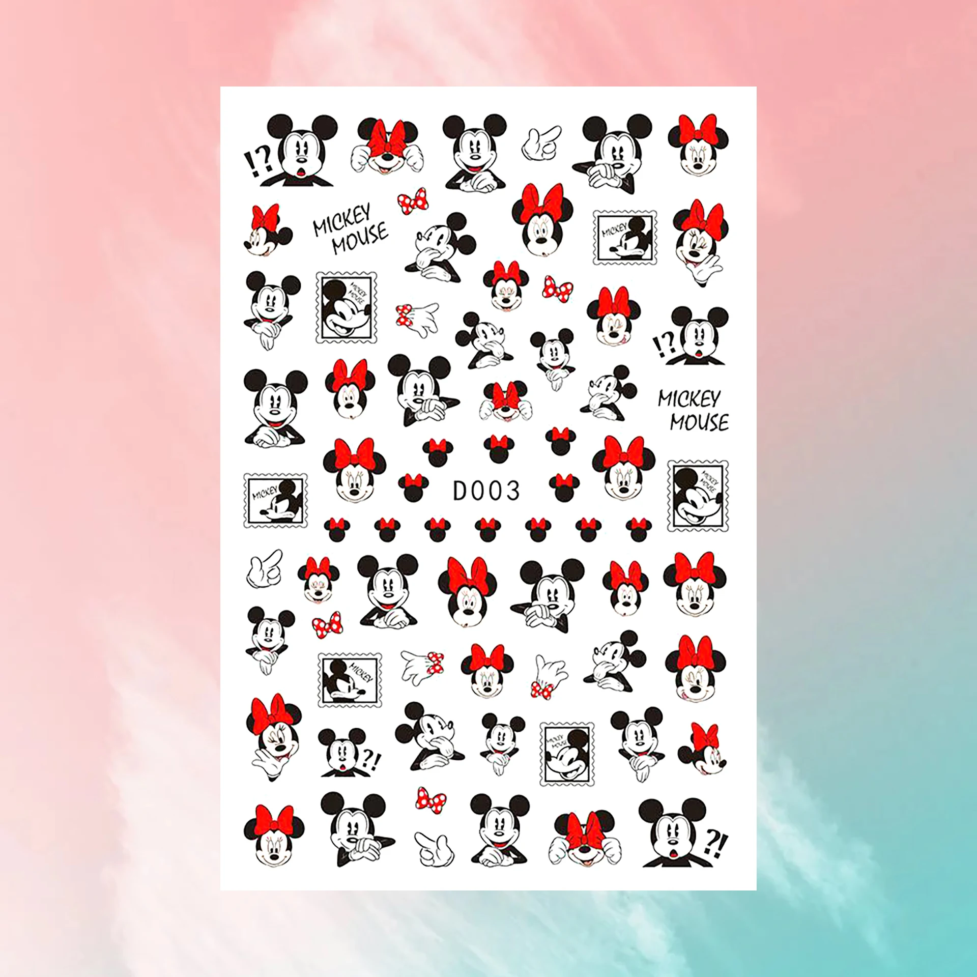 1PCS Disney Cartoon Nail Stickers Wholesale Waterproof Paste Nail Art Sticker Princess Mickey Anime Series Nail Decoration thumbnail 3