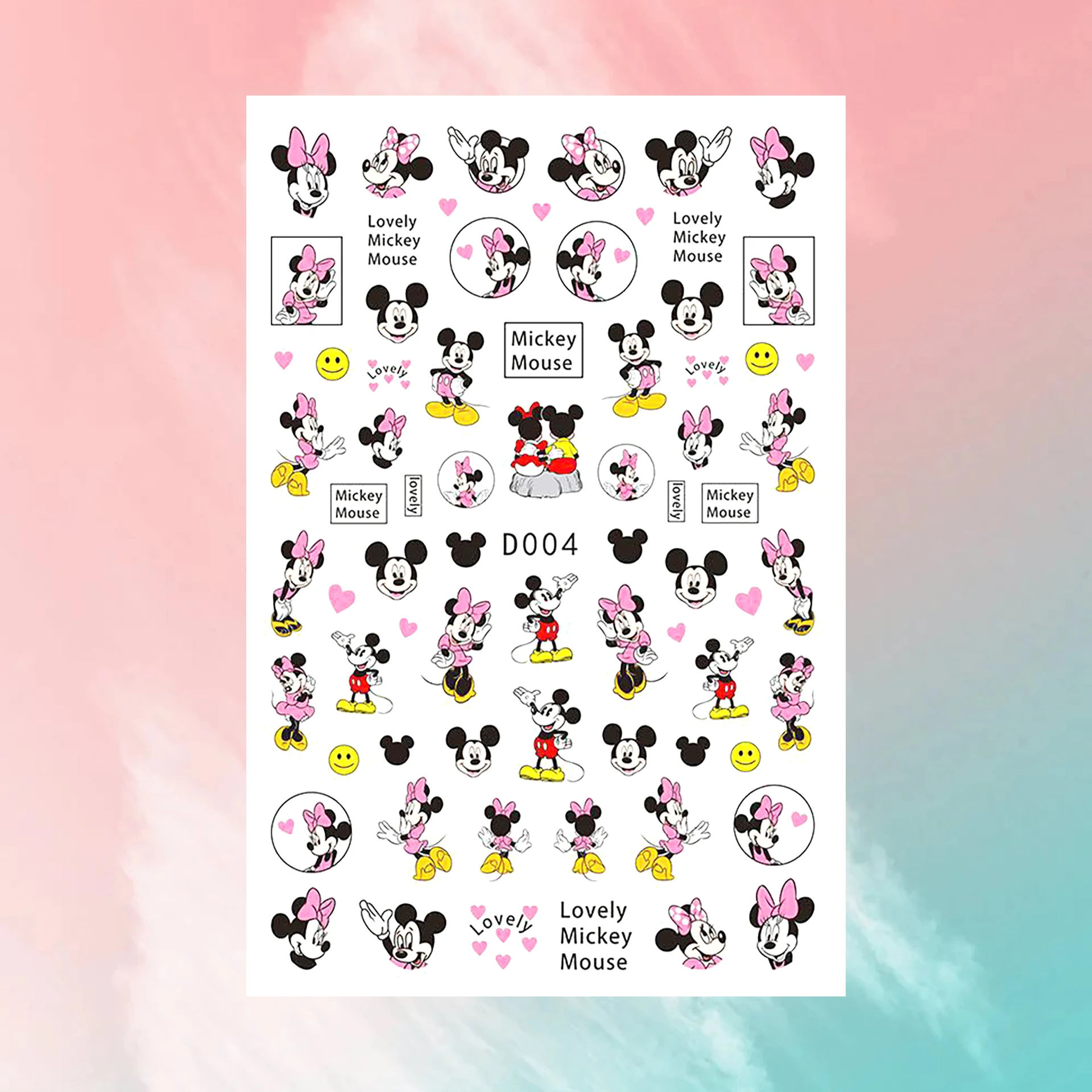 1PCS Disney Cartoon Nail Stickers Wholesale Waterproof Paste Nail Art Sticker Princess Mickey Anime Series Nail Decoration thumbnail 4