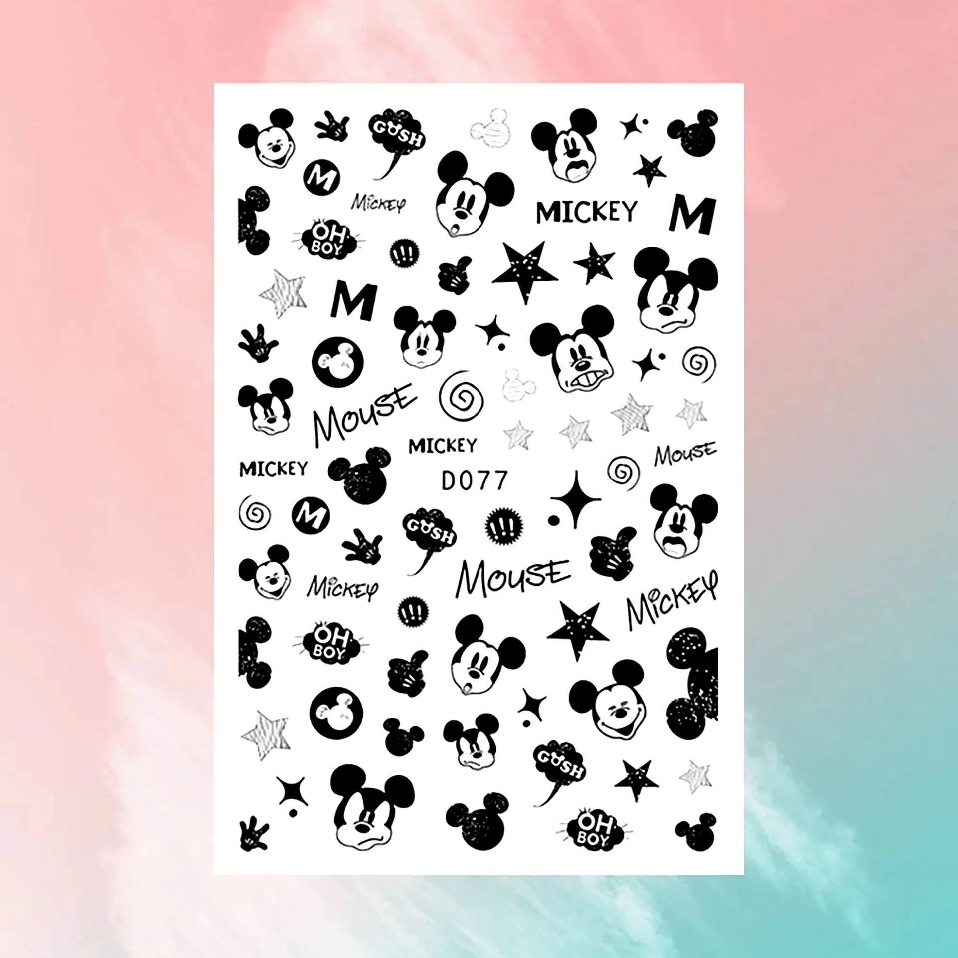 1PCS Disney Cartoon Nail Stickers Wholesale Waterproof Paste Nail Art Sticker Princess Mickey Anime Series Nail Decoration thumbnail 6