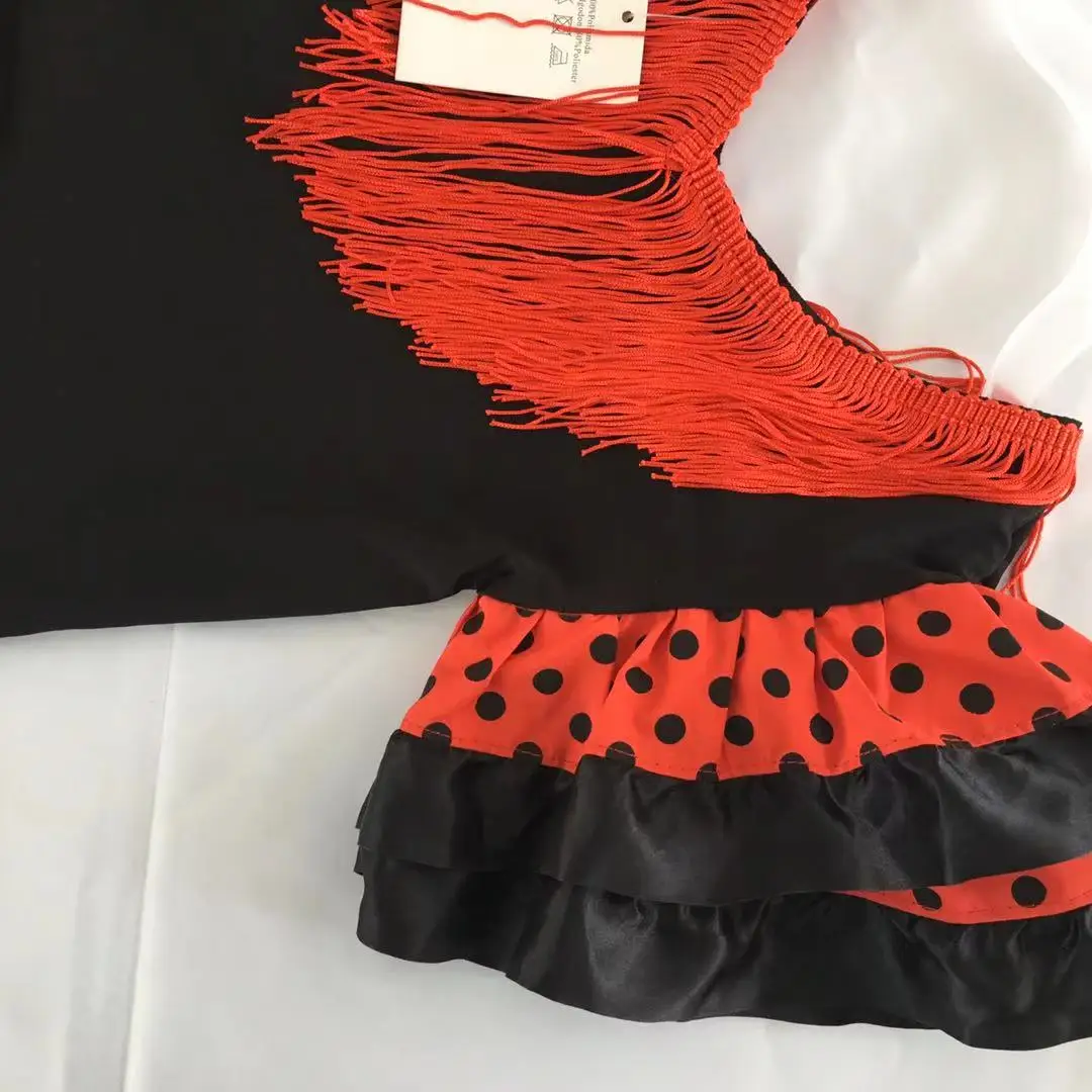 Girls Dress Beautiful Spanish Flamenco Dancer Costume Childrens April Sevilla Performances Dance Outfit thumbnail 4