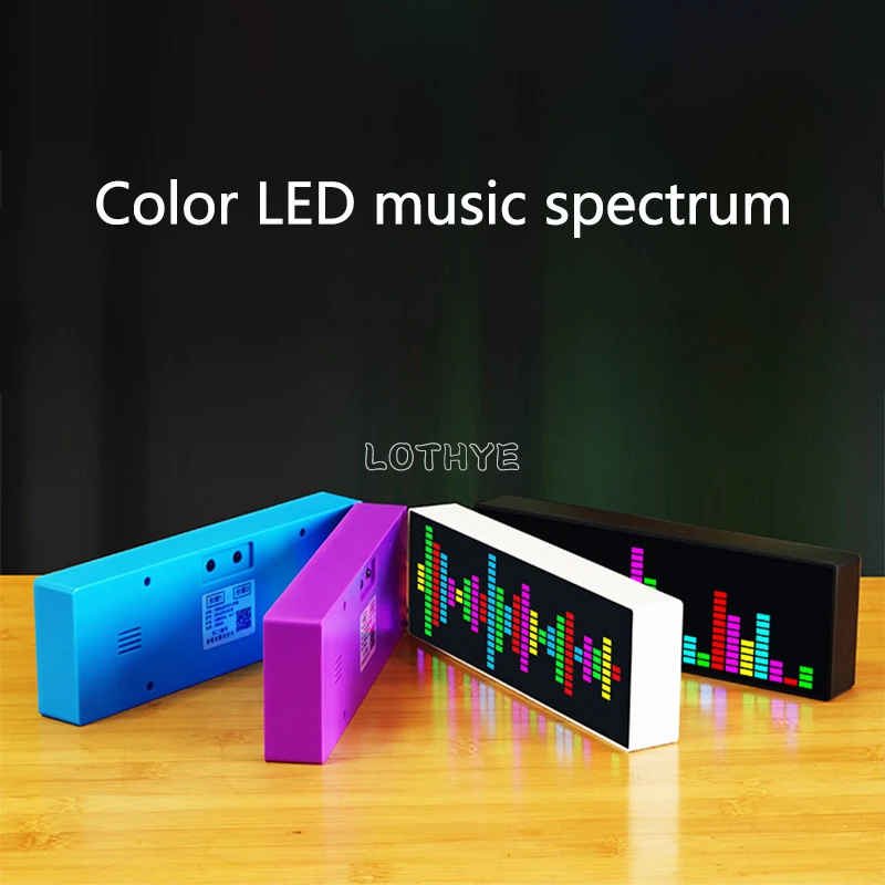 LOTHYE RGB Rhythm LED Stereo Music Spectrum Pickup Electronic Clock Voice Control Level Indicator VU Meter Car Atmosphere Lamp thumbnail 4