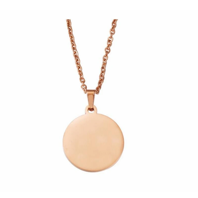 10Pcs 15-30mm Blank Round Discs Pendant Necklaces Gold Plated Chain Necklaces For DIY Custom Name Logo Women's Men's Jewelry thumbnail 5