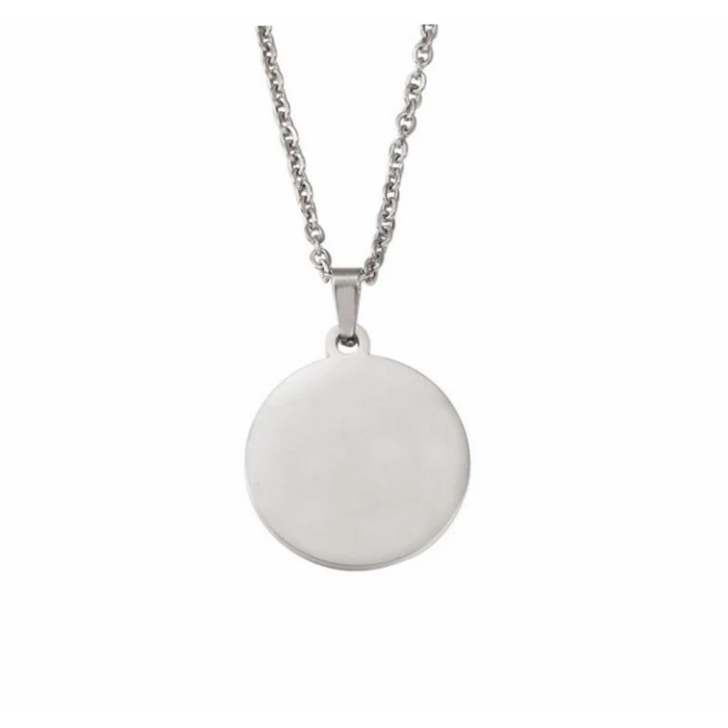 10Pcs 15-30mm Blank Round Discs Pendant Necklaces Gold Plated Chain Necklaces For DIY Custom Name Logo Women's Men's Jewelry thumbnail 4