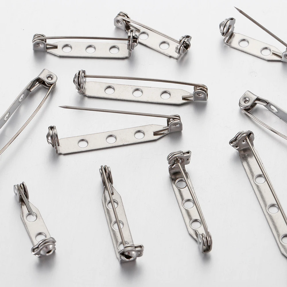 20pcs 20-40mm Stainless Steel Brooch Pin Safety Brooch Base Settings Needles Accessories DIY Jewelry Making Findings Components thumbnail 6