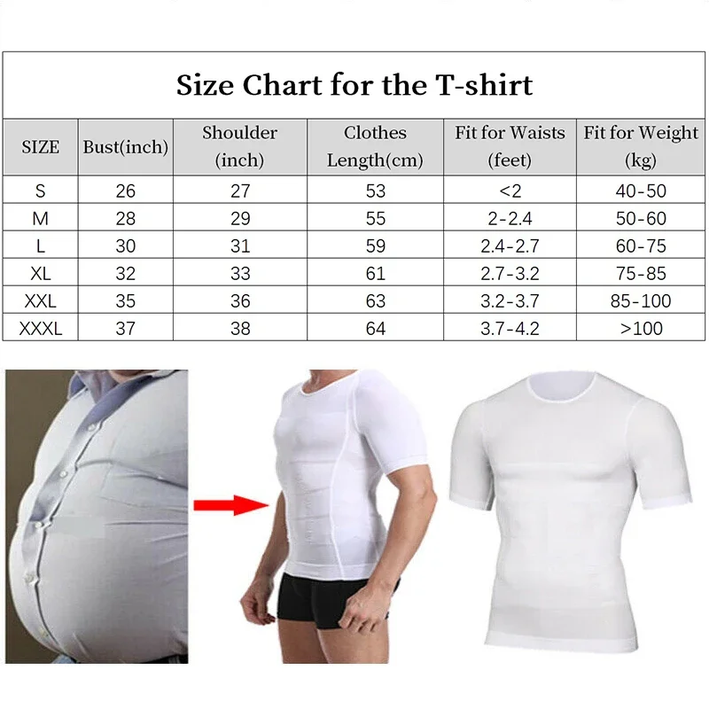 Men's Slimming Body Shapewear Corset Vest Shirt Compression Abdomen Tummy Belly Control Slim Waist Cincher Underwear Sports Vest thumbnail 6
