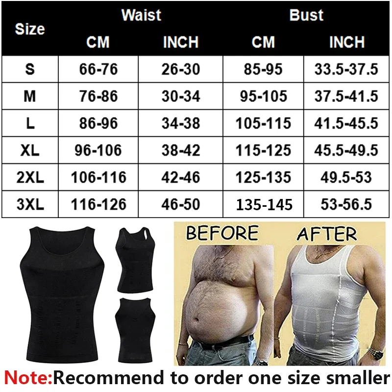 Men's Slimming Body Shapewear Corset Vest Shirt Compression Abdomen Tummy Belly Control Slim Waist Cincher Underwear Sports Vest thumbnail 5