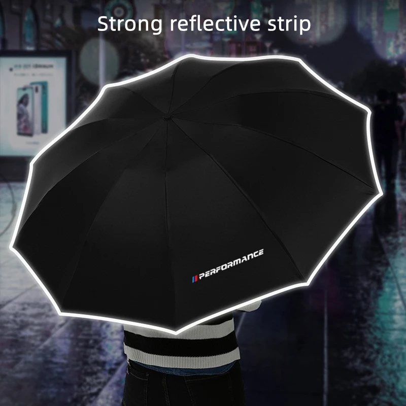 Automatic Umbrella with Reflective Stripe Reverse Led Light Umbrella For BMW X5 E53 E70 F15 G05 X6 E71 E72 F16 X3 E83 F25 G01 X1 thumbnail 5