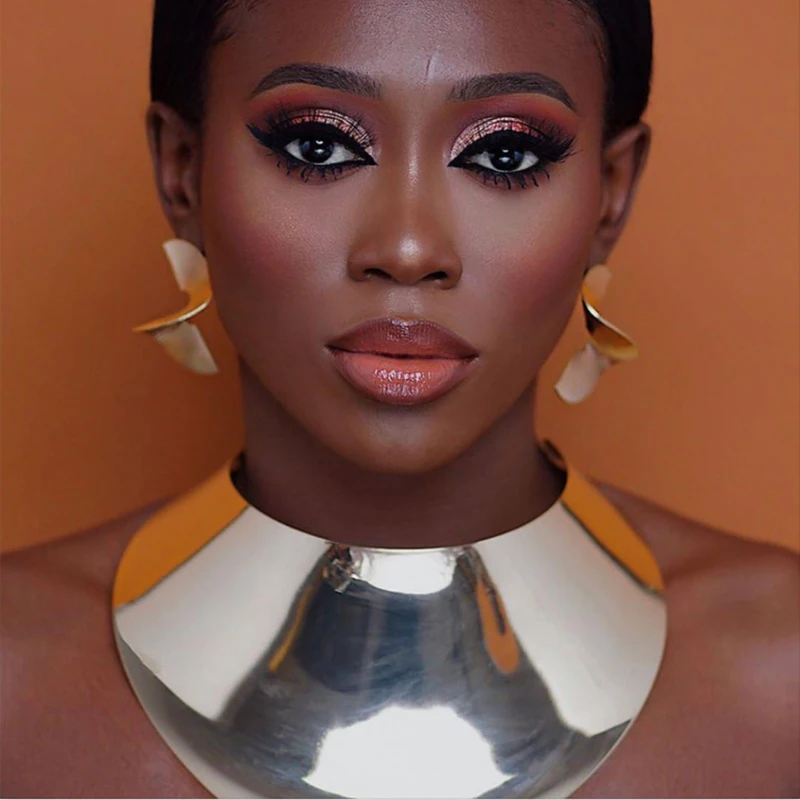 KDLUN African Bib Torques Chokers Necklaces For Women Statement Metal Geometric Collar Necklace Indian Jewelry Boho Design thumbnail 2