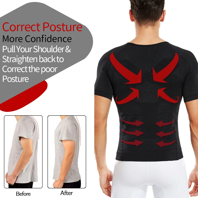 Men Slimming Body Shaper Compression Shirt Gynecomastia Slim Shapewear Belly Shapers Tummy Reducing Tops Waist Trainer Shapewear thumbnail 5