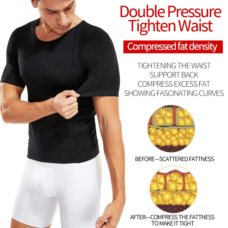 Men Slimming Body Shaper Compression Shirt Gynecomastia Slim Shapewear Belly Shapers Tummy Reducing Tops Waist Trainer Shapewear thumbnail 3