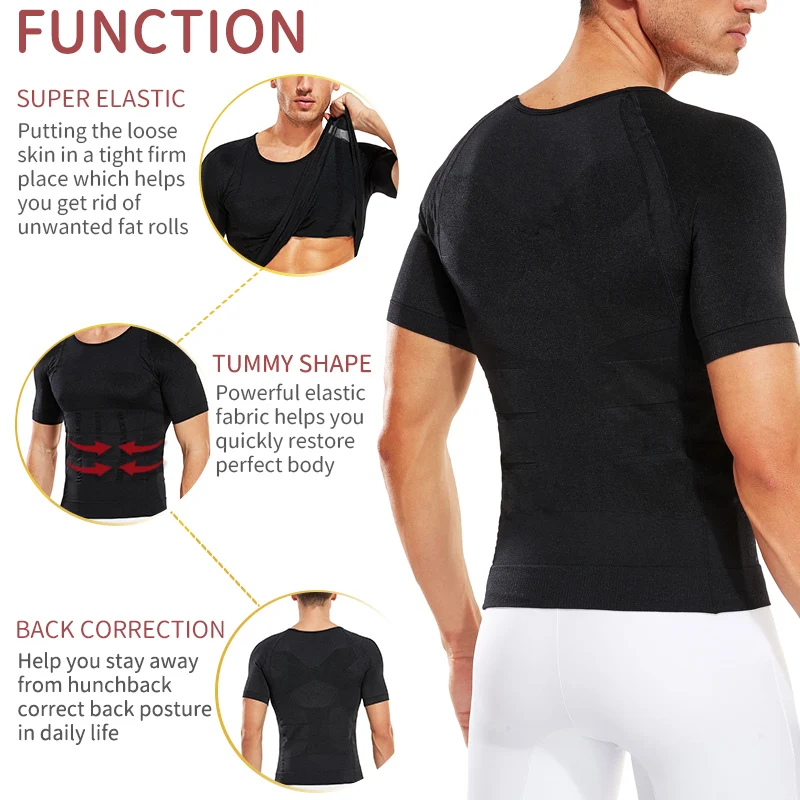 Men Slimming Body Shaper Compression Shirt Gynecomastia Slim Shapewear Belly Shapers Tummy Reducing Tops Waist Trainer Shapewear thumbnail 4