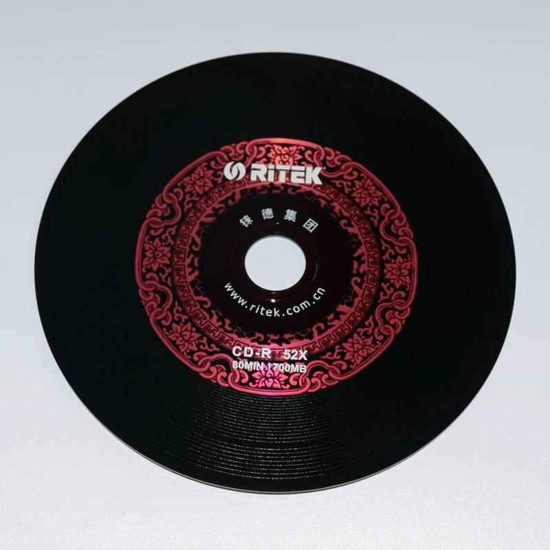 4PCS/LOT Ritek Vinyl disc Black CD-R Blank disc recordable compact disc 700MB/80min/52x Car Music CD-R BLANK Disk disc thumbnail 2