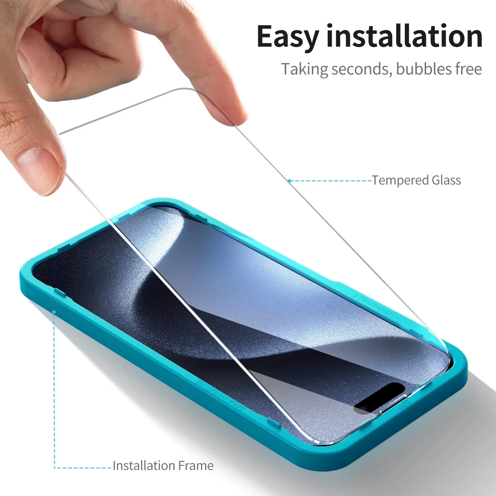 SmartDevil 2/3 pcs Screen Protector HD for iPhone 17 Pro max 17 Air 16 Anti-fingerprint Tempered Glass Film for iPhone 16 Pro 15 thumbnail 3