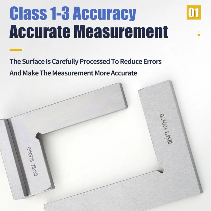 90 Degree Flat Edge Square Ruler Carpentry Square Metal Angle Measuring Tool Multi Carpentry Square Woodworking Tools Try Square thumbnail 2