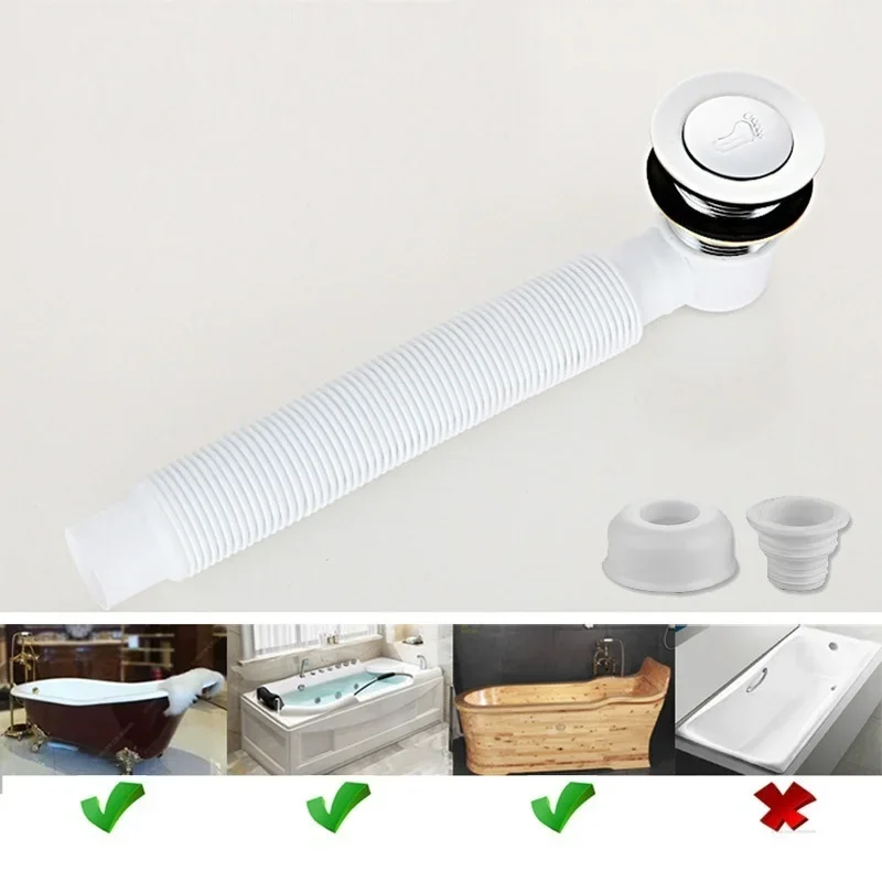 DIY Bathtub Spring Up Drains Bath Shower Basin Sink Drain Filter Strainer Waste Finished Drainer Bathroom thumbnail 4