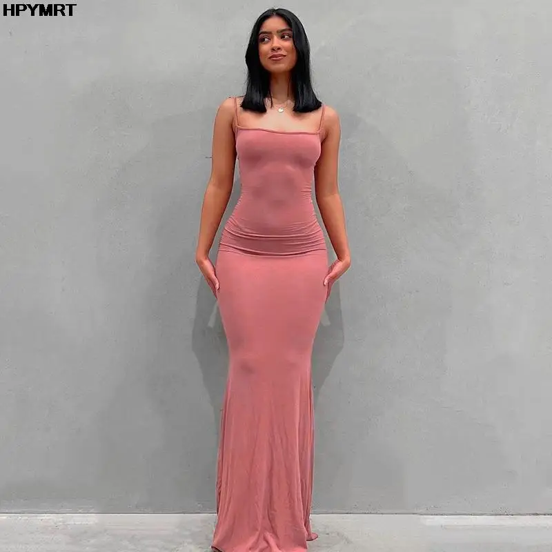 Satin Slip Sleeveless Backless Slim Sexy Maxi Dress 2022 Spring Women Party Y2K Concise Bodycon Elegant Dresses Female Clothing thumbnail 6